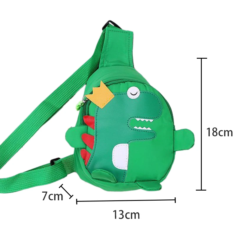 Cartoon Dinosaur Pattern Mini Peito Bolsas para crianças, Baby Boys Gilrs, Cute Outdoor Coin Purse, Kids Gift, Moda