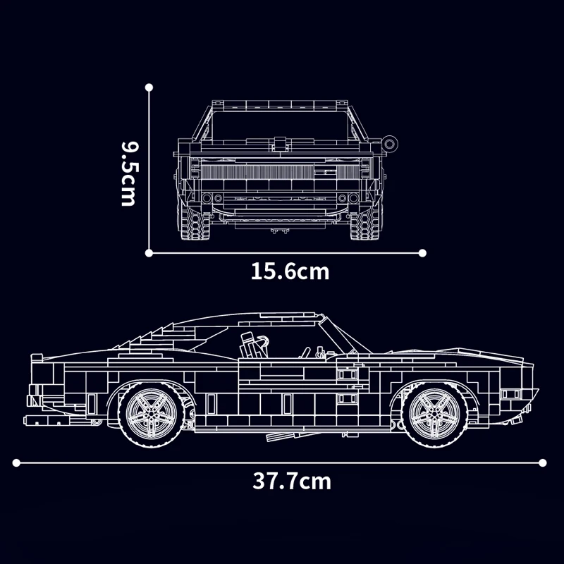 MOULD KING-décennie s de construction de voiture de course de chargeur technique, modèle d'assemblage mécanique, briques de voiture de sport, jouet pour enfant, cadeau pour garçon, 10112