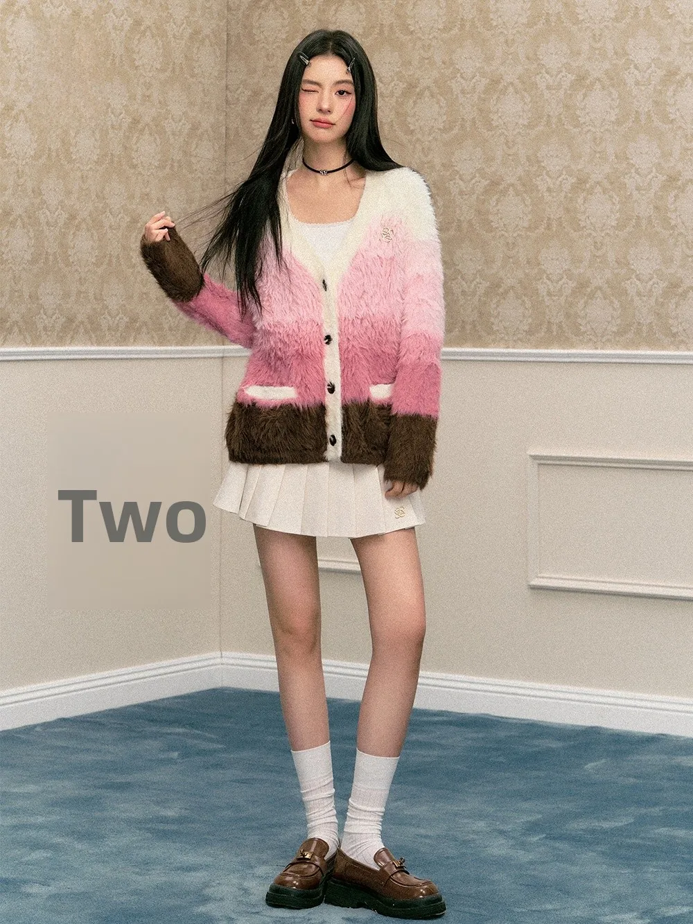 

SereneEase adient Fur Simulation Long Sve Open Cardigan Женская трикотажная верхняя одежда премиум-класса с пуговицами V-ne