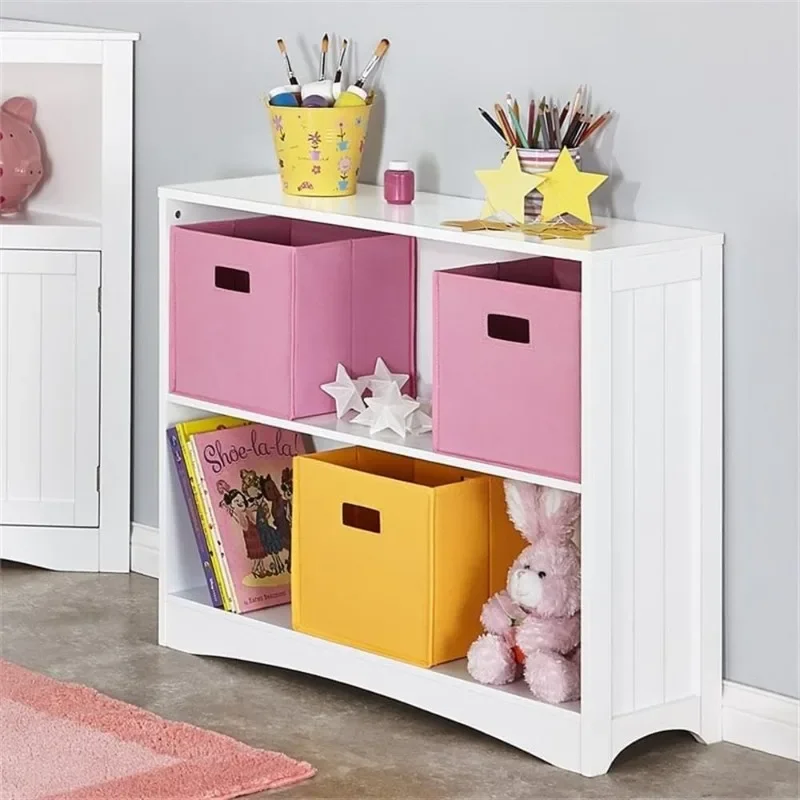 

3 Shelves Horizontal Bookcase, White Toy Storage