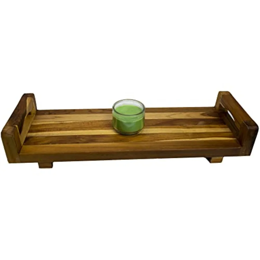 

29 inch with LiftAid Handles Bath Tray for Tub Bath Tub Tray Wood Bathtub Table Caddy for Bathtub in Natural Teak