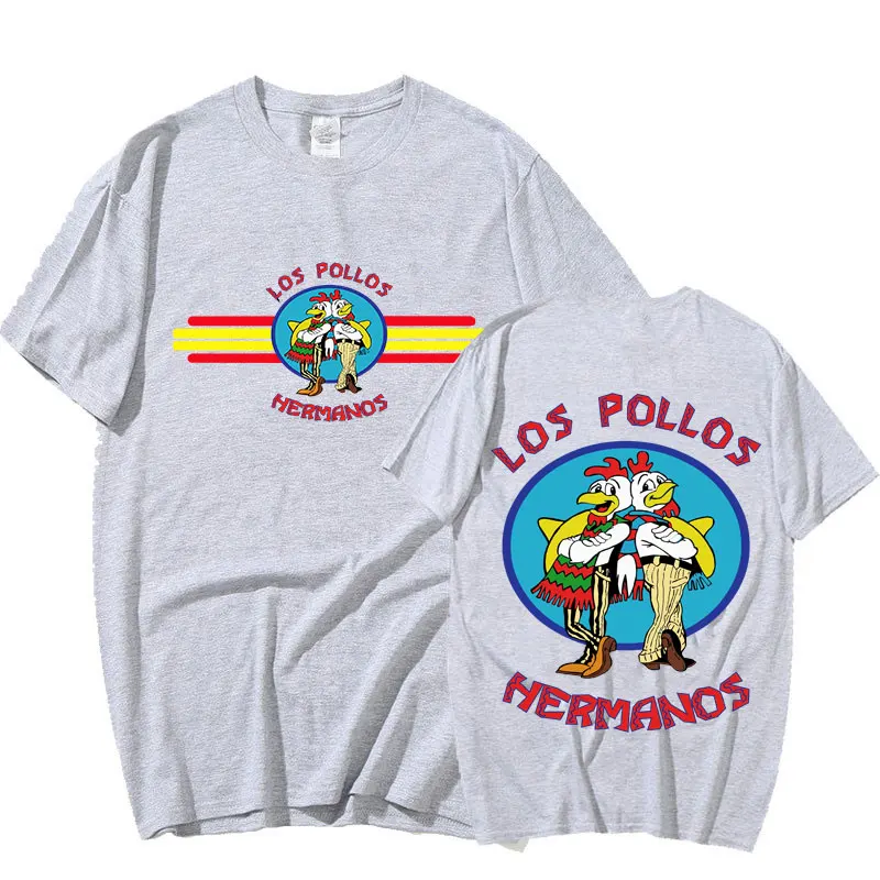 Serial telewizyjny Breaking Bad T-shirty Funny Los Pollos Hermanos Chicken Brothers T Shirt Men wysokiej jakości przytulny T-Shirt Streetwear T-Shirt