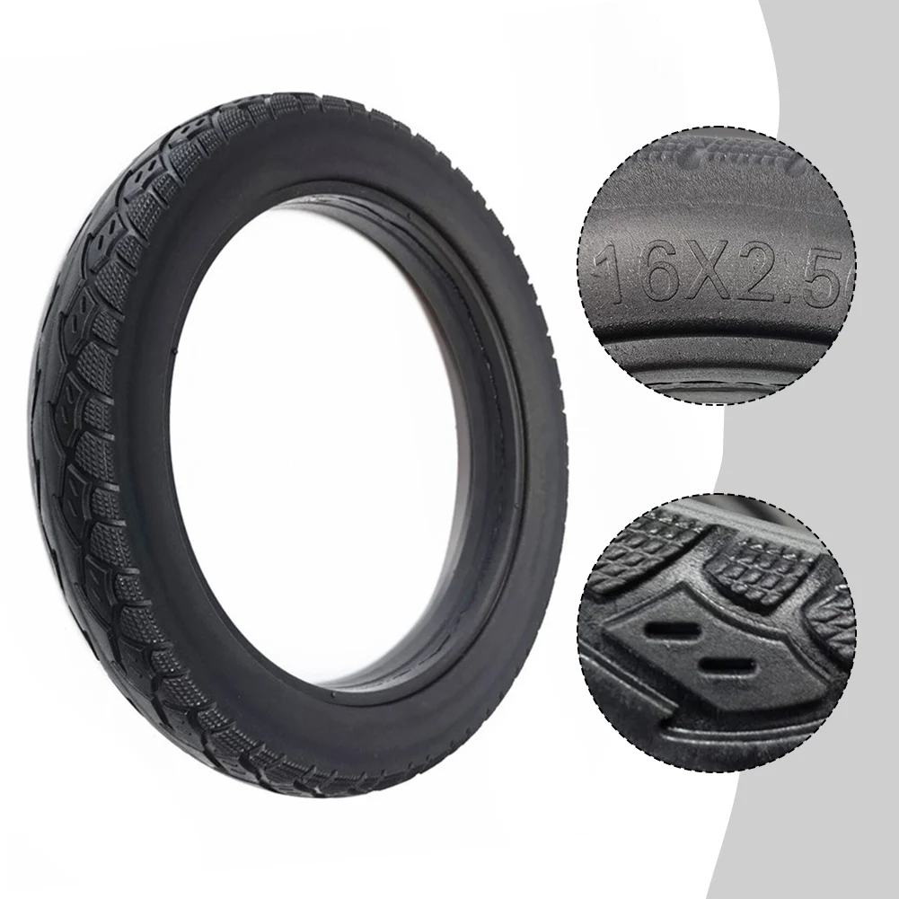 1pc Tire 16inch16x2.50 Solid Tyre For E-Bike Electric Scooter 16*2.50(64-305) Inflatable Anti-puncture Solid Tires Accessories