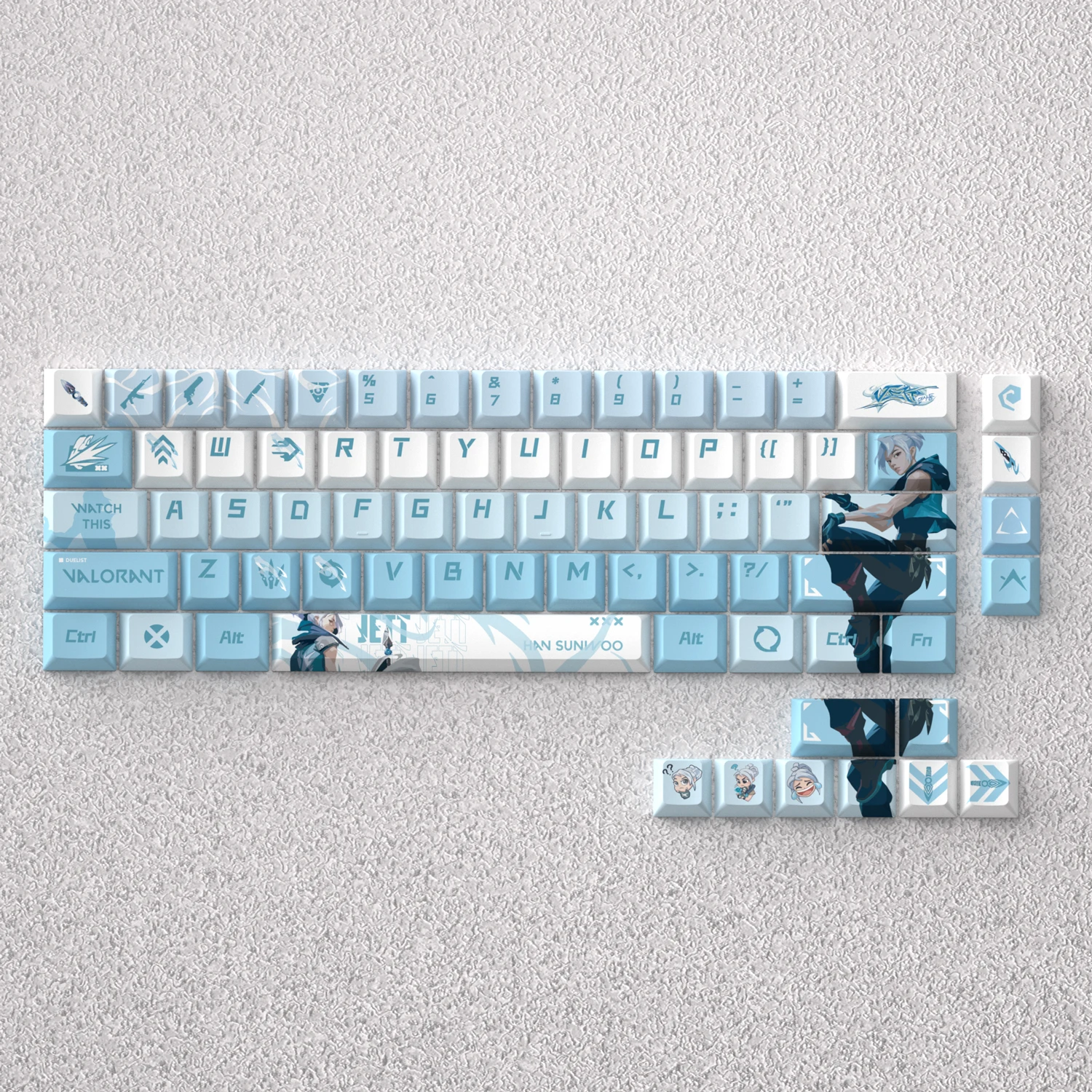 

98 Key Cap Jett Keys Cute Anime Keycaps PBT Cherry Profile Translucent Keycap Mechanical Keyboard Made68 Mad68 Wooting 60