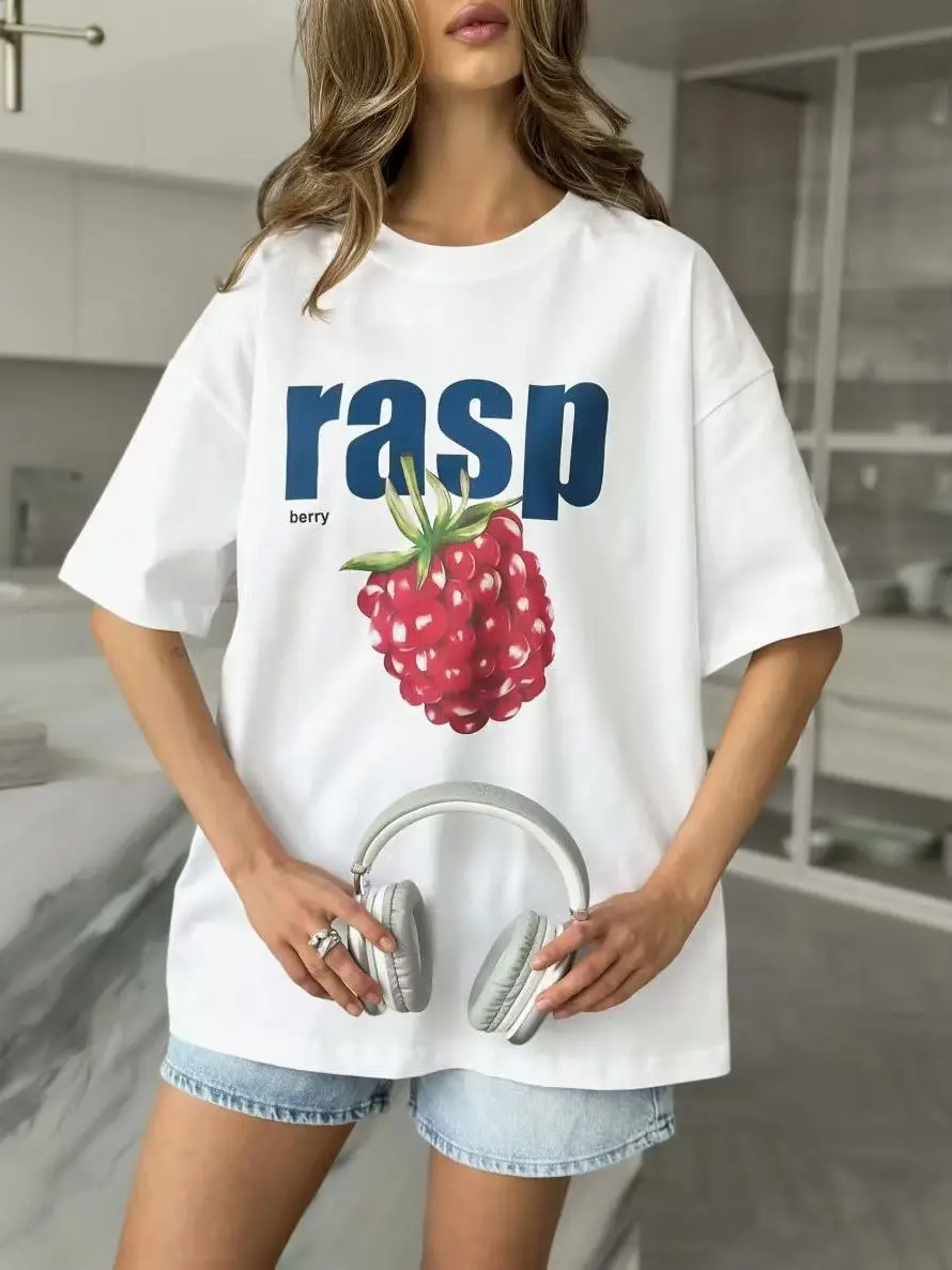 European And American Style Cute Casual Loose Fashion Summer New Item Ins Style 100% Pure Cotton Women's Short Sleeved Shirt