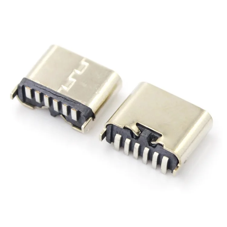 180-degree female mount smt Bluetooth headphone female mount TYPE-C6P vertical Mount 6.85H usb Short body