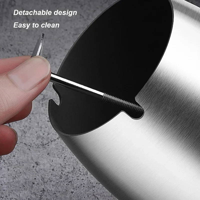 Stainless Steel Auto Ashtray Windproof with Lid Cigarette Ashtray Large Capacity for Home/Office/Tabletop/Outside Patio/Balcony