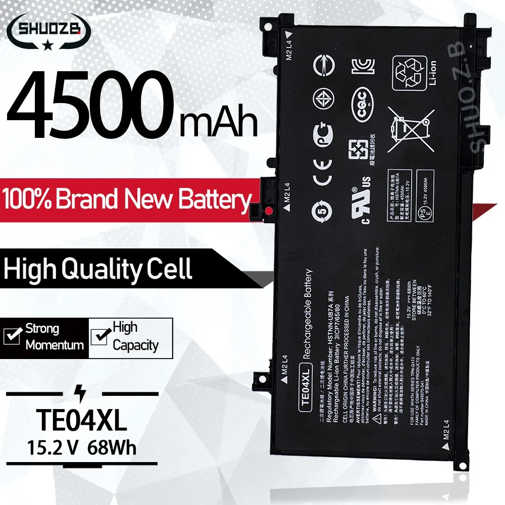 

4500MAH TE04XL Laptop Battery For HP OMEN 15-AX200 15- AX218TX 15-AX210TX 15-AX235NF 15-AX202N 15-BC200 HSTNN-DB7T 905277-855