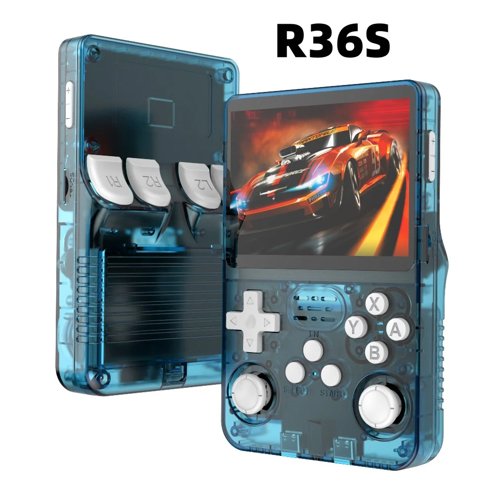 R36S Retro Handheld-Videospielkonsole Linux-System 3,5-Zoll-IPS-Bildschirm R35s Plus Tragbarer Taschenvideoplayer 64 GB 128 GB