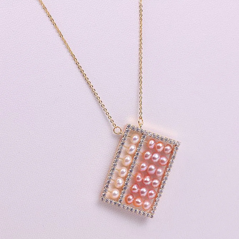 

1pc Pearl Pendant Necklace White Pink Creative Clavicle Chain For Women Stylish Choker Gift Sweater Chain Neck Jewelry Female