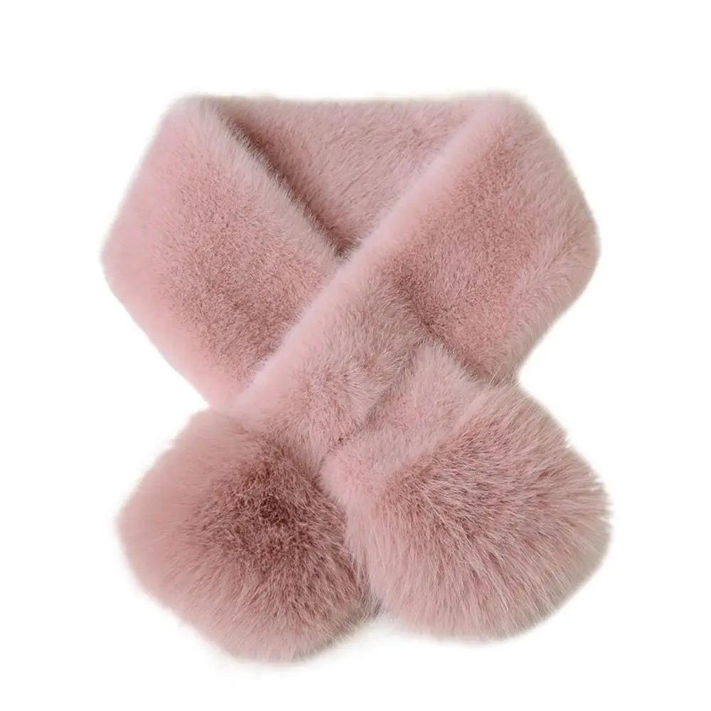 بلون الكورية الشتاء وشاح لينة أفخم لينة النساء الفتيات وشاح دافئ فو فرو المنك طوق الرقبة دفئا الإكسسوارات