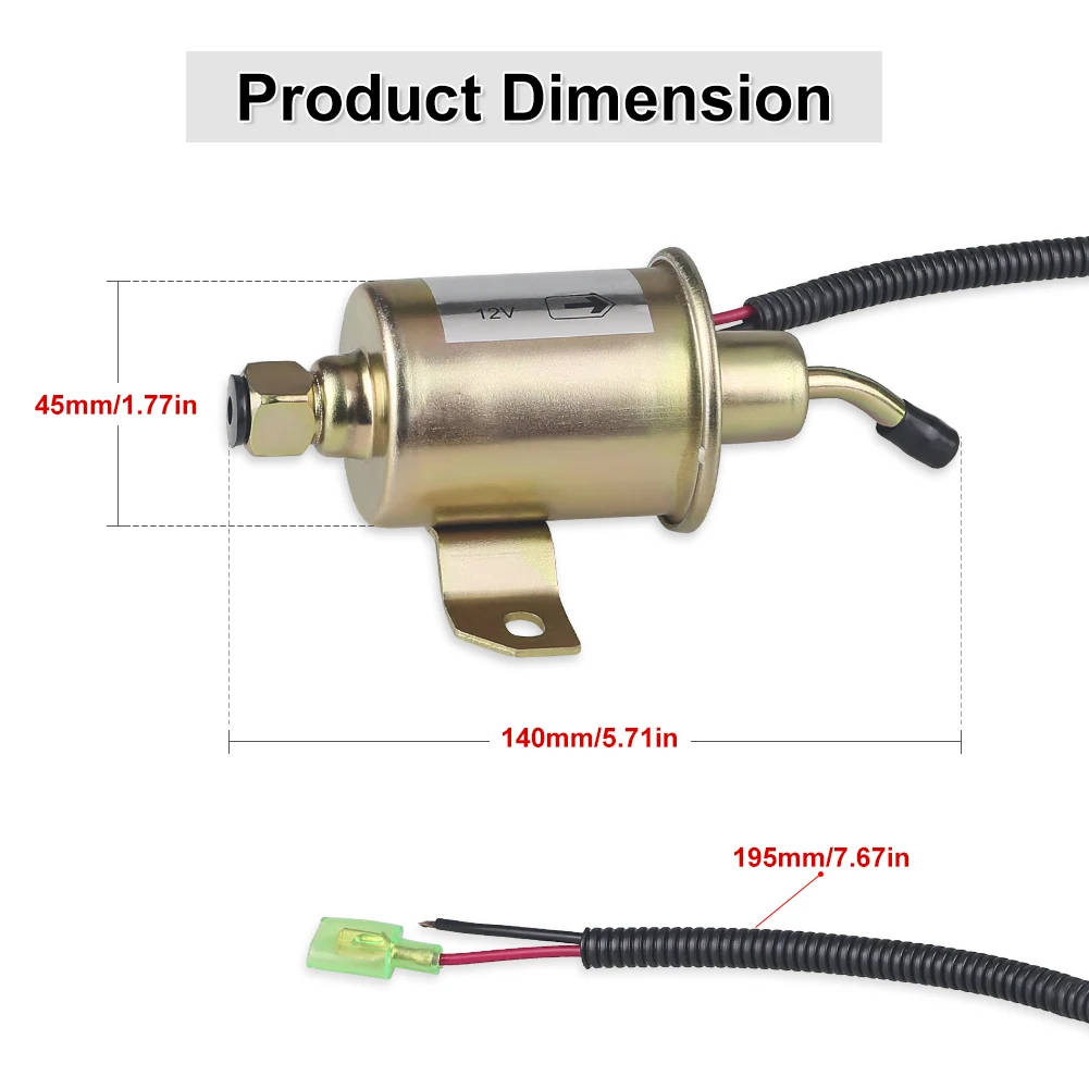 Electric Fuel Pump 12V For Onan Microquiet 4000 A029F889 E11007 4kyfa26100k 4KW Generator Air Pump 149-2331 149231101 149-23333