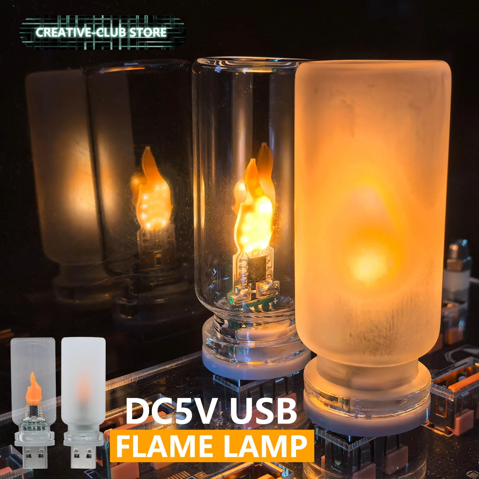 

USB Car Interior Decoration Light Led Flash Candles Light Bulb 5V Car Ambient Lamp Night Light for Holiday Home Car Decoration