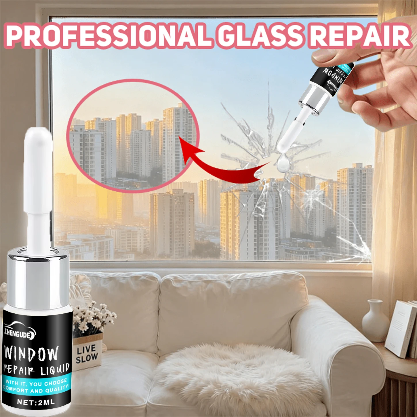 Car Windshield Crack Repair Tool DIY Car Window Phone Screen Repair Kit Glass Curing Glue Car Glass Scratch Crack Repair Multifunctional Glass Repair Fluid
