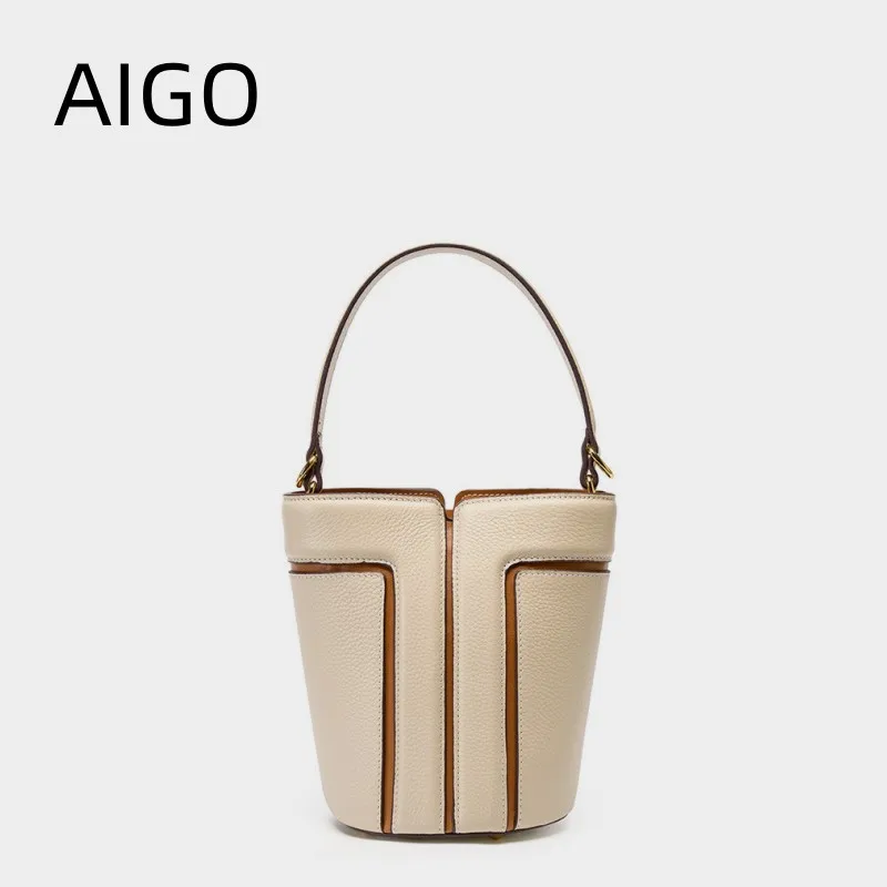 AIGO New Women Bucket Bag 2024 Trend Women Shoulder Bag Luxury Designer Handbag Messenger Bags For Women сумка женская bolsos de