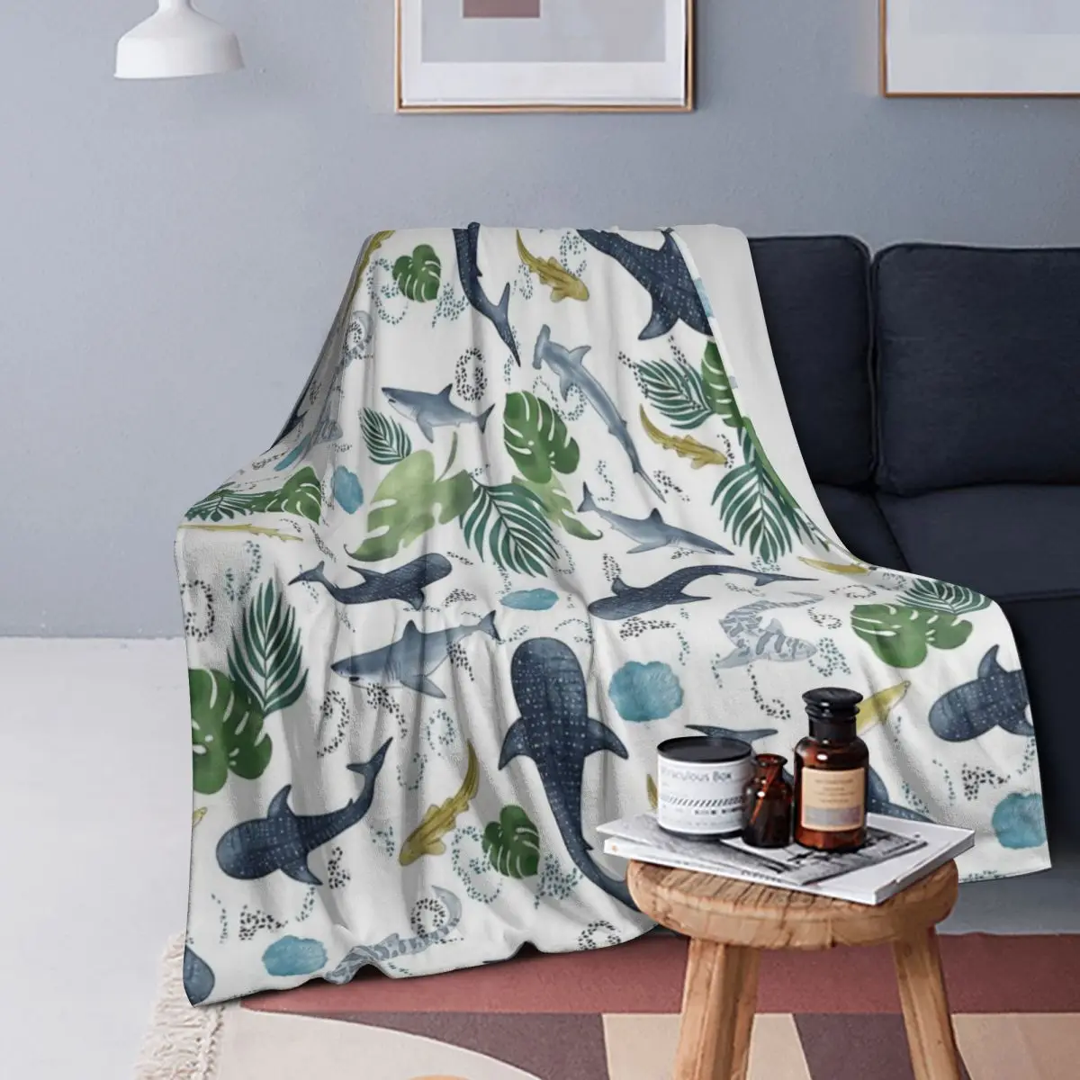 Shark Reef Blankets Soft Warm Flannel Throw Blanket Cover for Bed Living room Picnic Travel Home Sofa
