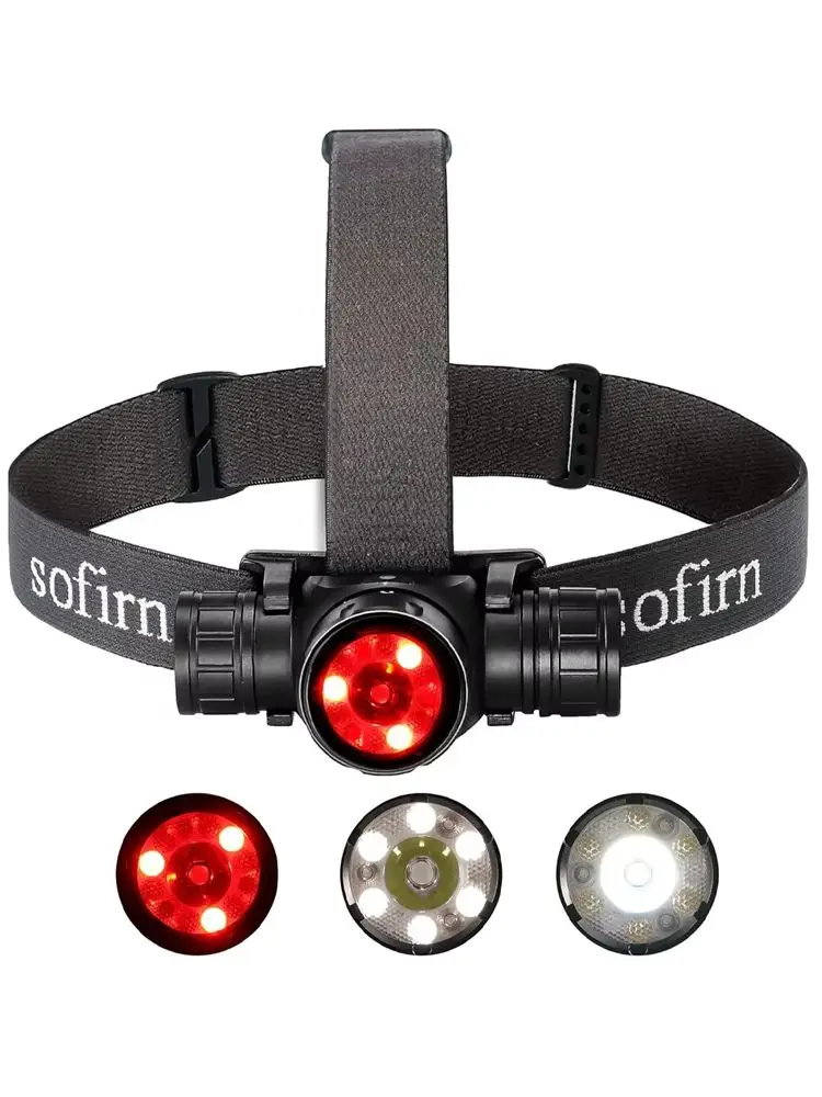 Sofirn HS21 2000 lm EDC-Stirnlampe 18650 USB C wiederaufladbare Taschenlampe SFT40 Leistungsstarker Scheinwerfer mit Infrarot-Schalter