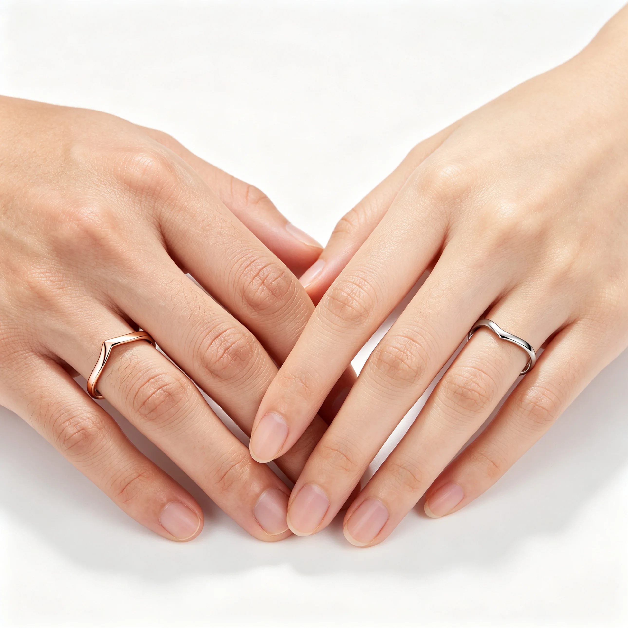 Dainty Chevron V Shape Stacking Ring Women 316L Stainless Steel Thin Wishbone Band Waterproof Minimalist Geometric Finger Ring