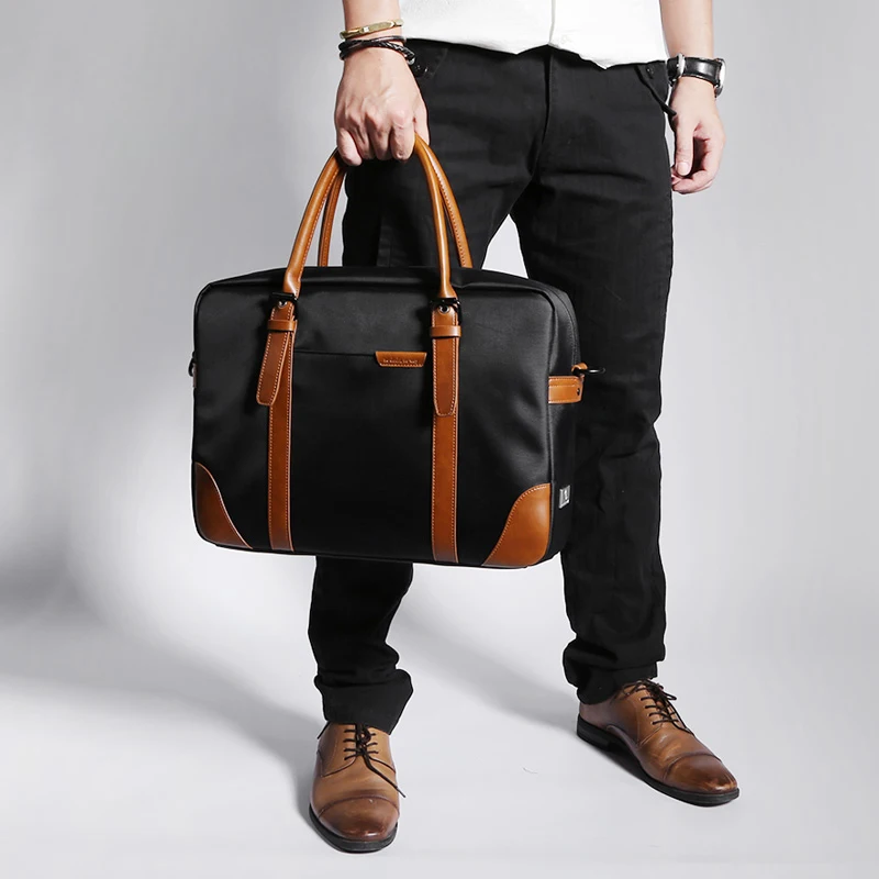 Fashion Laptop Messenger  Bag  For 14 Inch 15.4 Inch 15.6 Inch, Premium Men's Multi-Pockets Briefcase Business Handbag