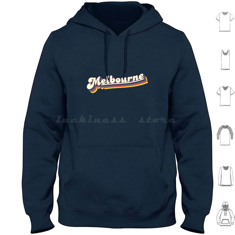 Melbourne , Vic | Retro Rainbow Hoodie cotton Long Sleeve Melbourne Vic Australia Aus Retro Rainbow Neighborhood