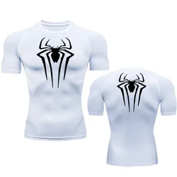 2099 Men's T-Shirt Compression Shirt Short Summer Casual Top Fitness Sports Navy Blue Quick Dry Sportswear Gym Men's Clothing