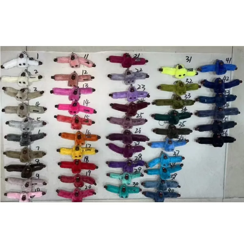 

100pcs/Lot New Plush Monkey Hylobatidae Keychain Gorilla Backpack Pendant Long Arm Animal Bag Pendants Gibbon Key Ring