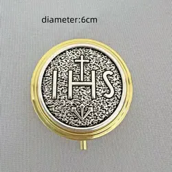 Catholic Holy Grail Box Small Pyx For Eucharist Host Zinc Alloy Carry Consecrated Hosts First Communion Holy Box