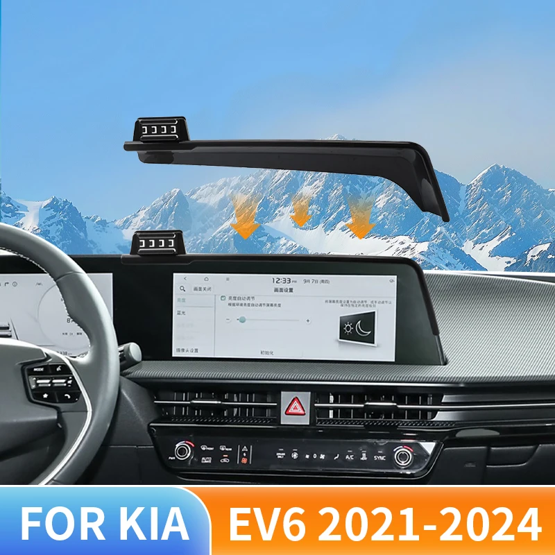 

For Kia EV6 2021 2022 2023 2024 Mobile Phone Holder Car Screen Fixed Base Fast Wireless Charging Supprot Car Stand Accessories