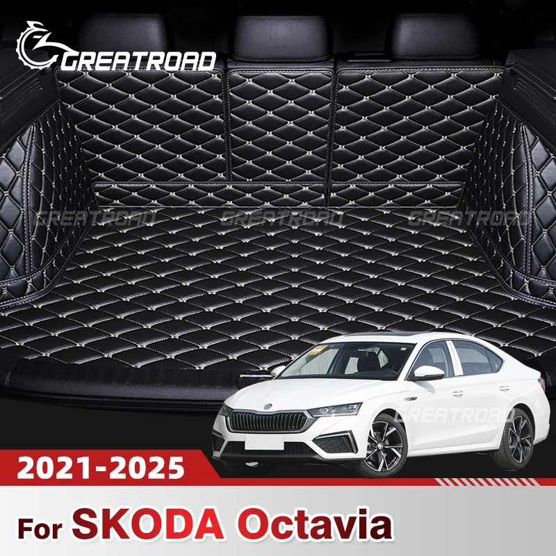 

For SKODA Octavia 2021 2022 2023 2024 2025 Auto Full Coverage Trunk Mat Car Cover Pad Cargo Liner Interior Protector Accessories