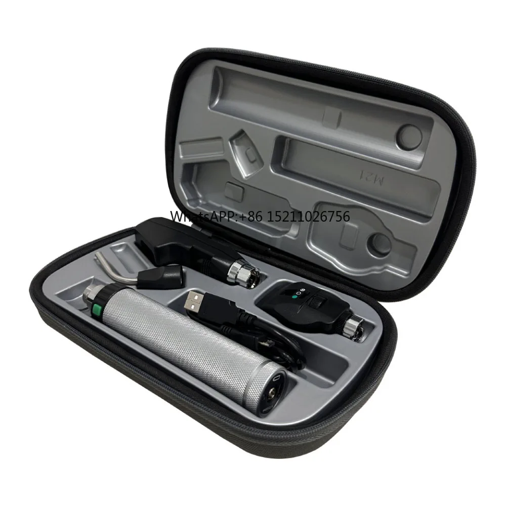 Professional Ophthalmic Equipment Rechargeable Portable Diagnostic Ophthalmoscope Retinoscope Otoscope 3 in 1 LED Light Source