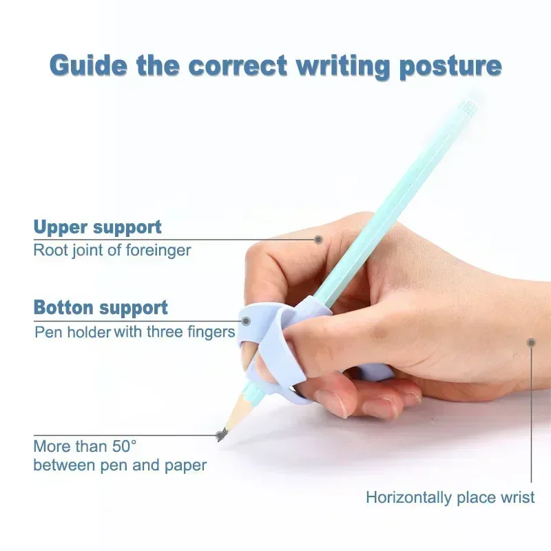 1PC Five Fingers Silicone Pencil Pen Holder Children Writing Posture Learning Tool Stationery Aid Grip Posture Correction Device