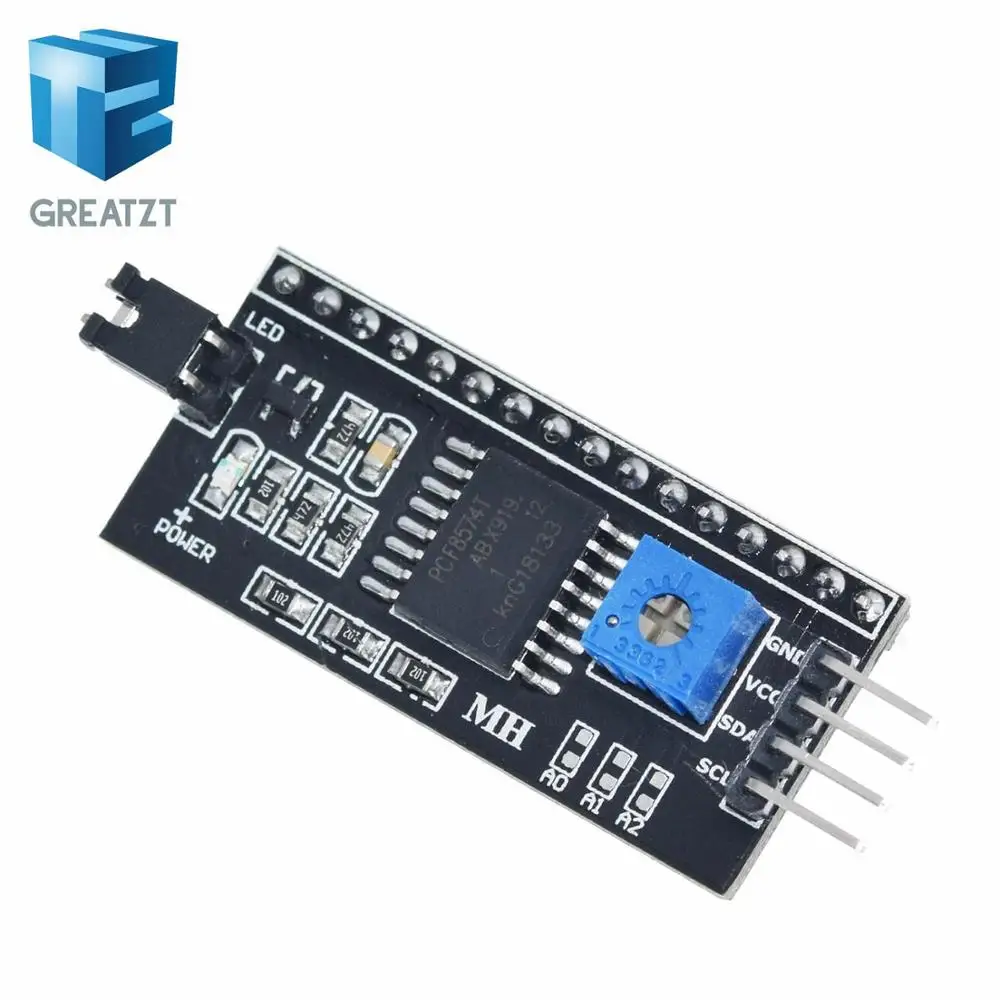 GREATZT  IIC I2C TWI SPI Serial Interface Board Port For Arduino 1602 2004 LCD LCD1602 Adapter Plate LCD Adapter Converter Modul