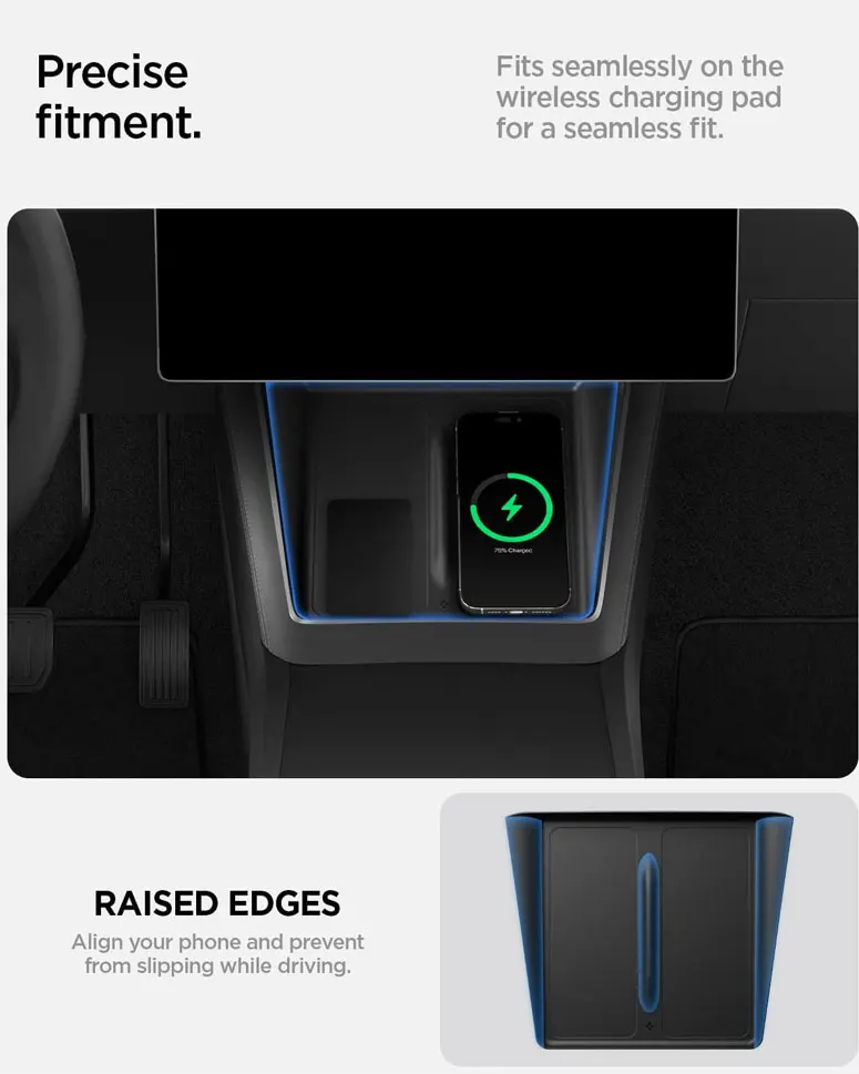 Ultradünne kabellose Ladestation [Freie Ladefläche] Schützende Silikonmatte für Tesla Model Y/YL Juniper Model 3 – Detail 10