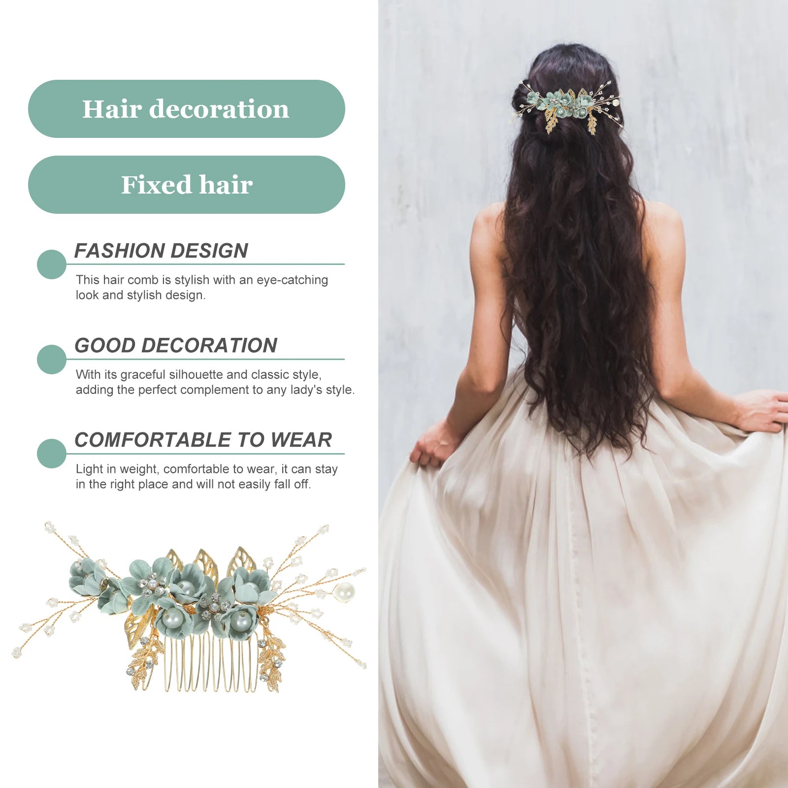 

Headpiece Crystal Crystal Hair Comb Bridal Hair Comb Rhinestone Alloy Accessory For Bride Women Party Prom White