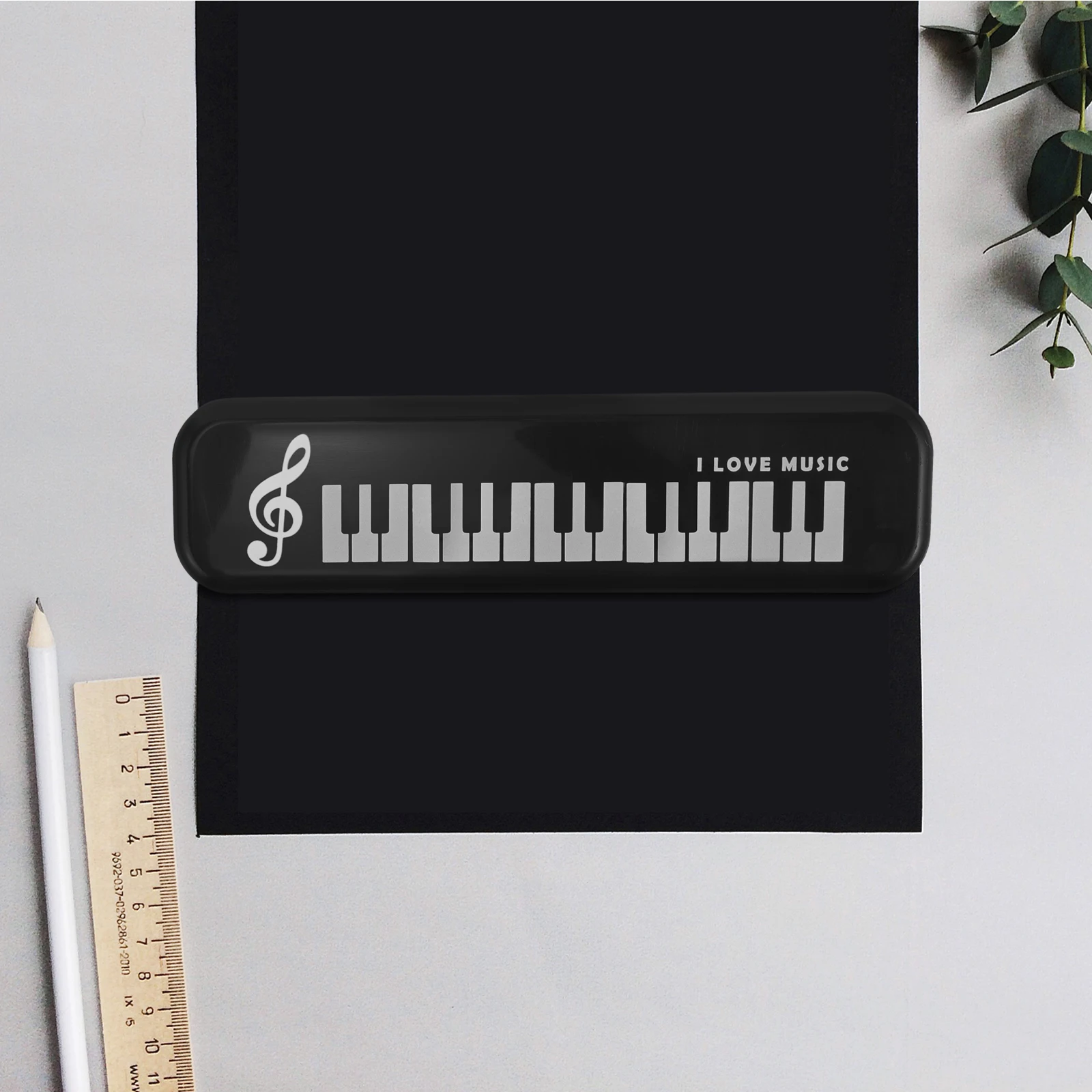 

Piano Keyboard Stationery Box Pencil Case Black Large Capacity Plastic School Office Supplies Organizer Pen Holder