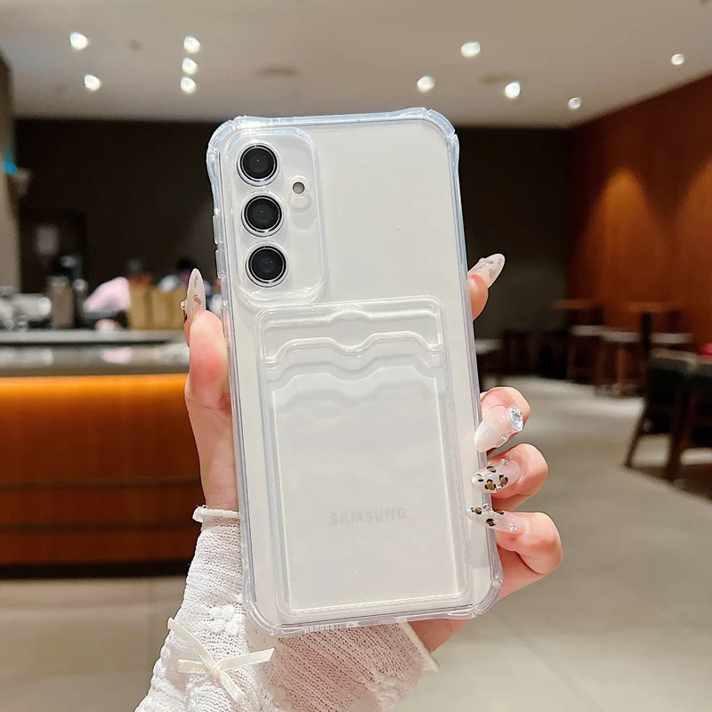 Hülle für Samsung Galaxy S25 Edge S26 S22 S23 S24 Ultra S26 S25 FE A18 A57 A37 A17 A27 A56 A55 A15 A36 Kartenfach Transparente Handyhülle