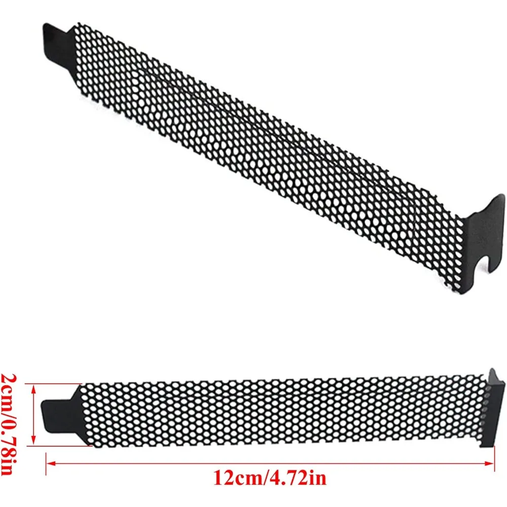 

5pcs Black PCI Slot Cover Dust Filter Blanking Plate Hard Steel with Screw
