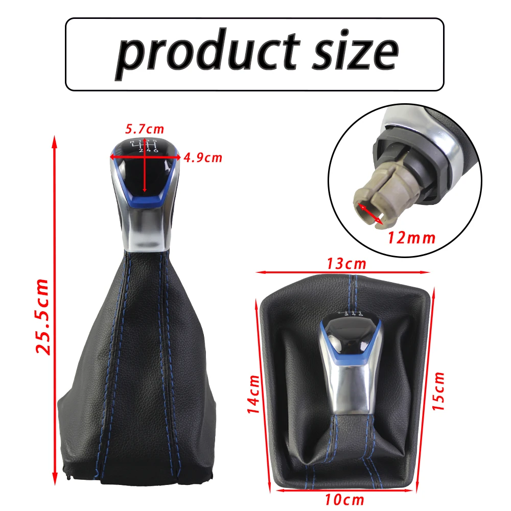 5/6 Speed Gear Lever Shift Knob For VW Golf 8 MK8 Manual Change Shifter Handball With Gaiter Boot Cover 5H1 711 113 5H1711113