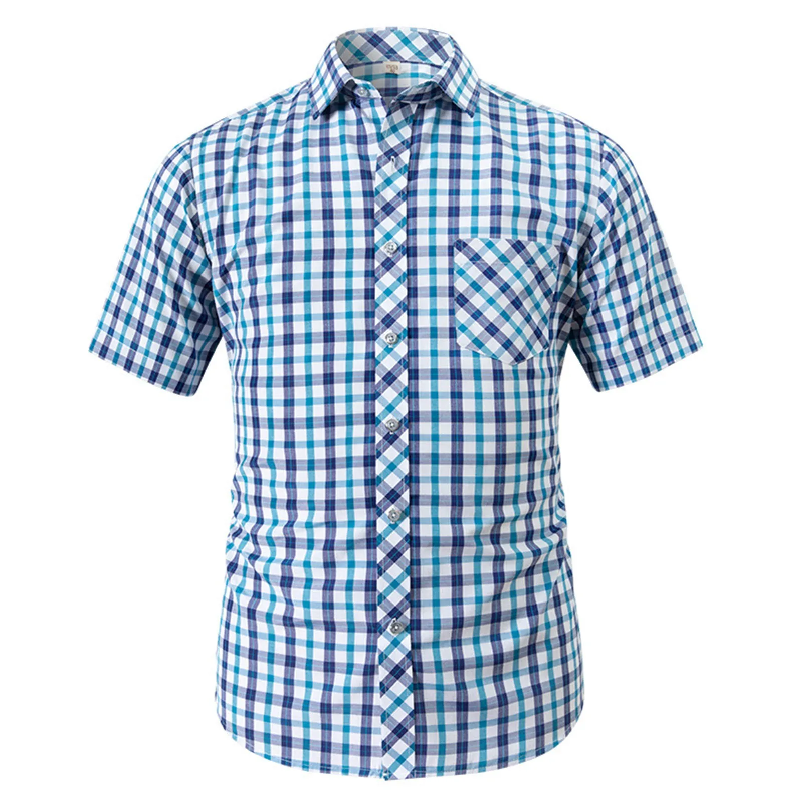 Sleeve Casual Men's Short Sleeve Western Shirt With Button Down Casual Regular Fit Plaid Shirt Foam Slipper