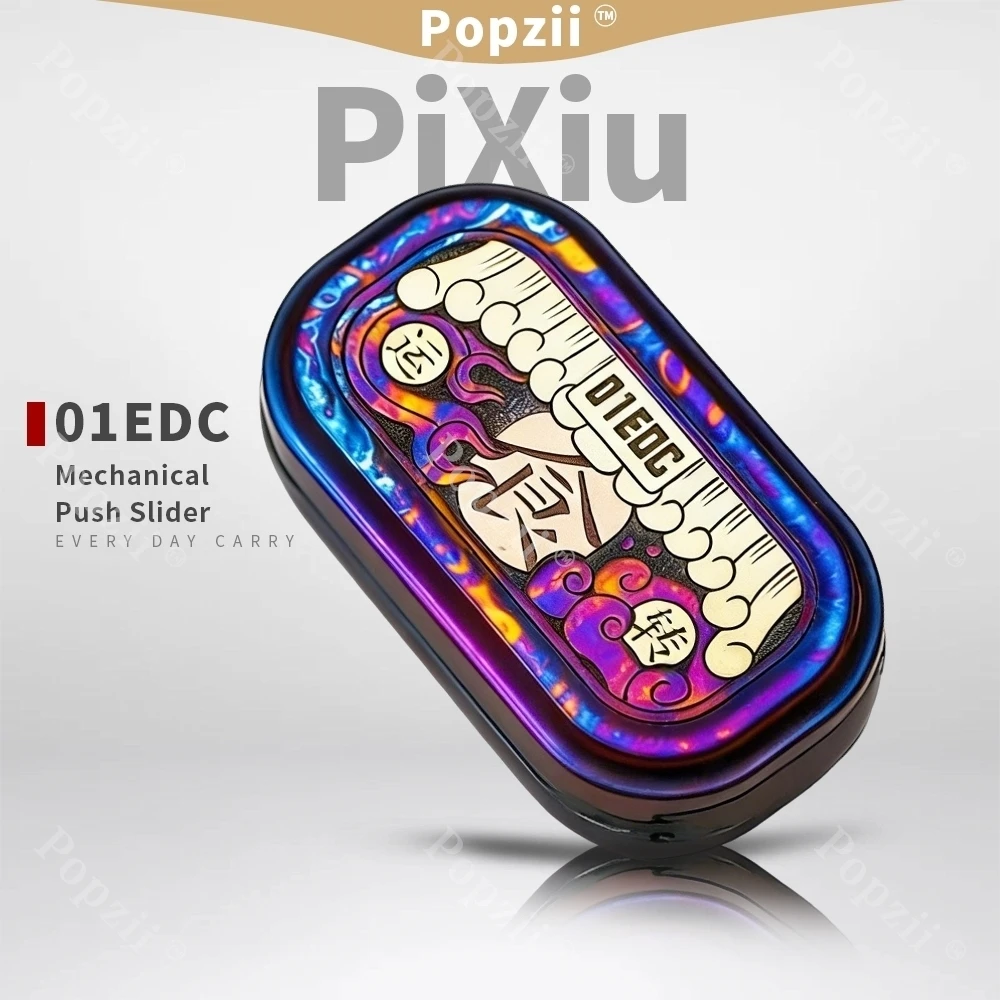 01EDC PiXiu Mechanical Multi Orbit Push Slider Fidgeting toys Timascus Intensive Decompression Toy Adult Anxiety Toys