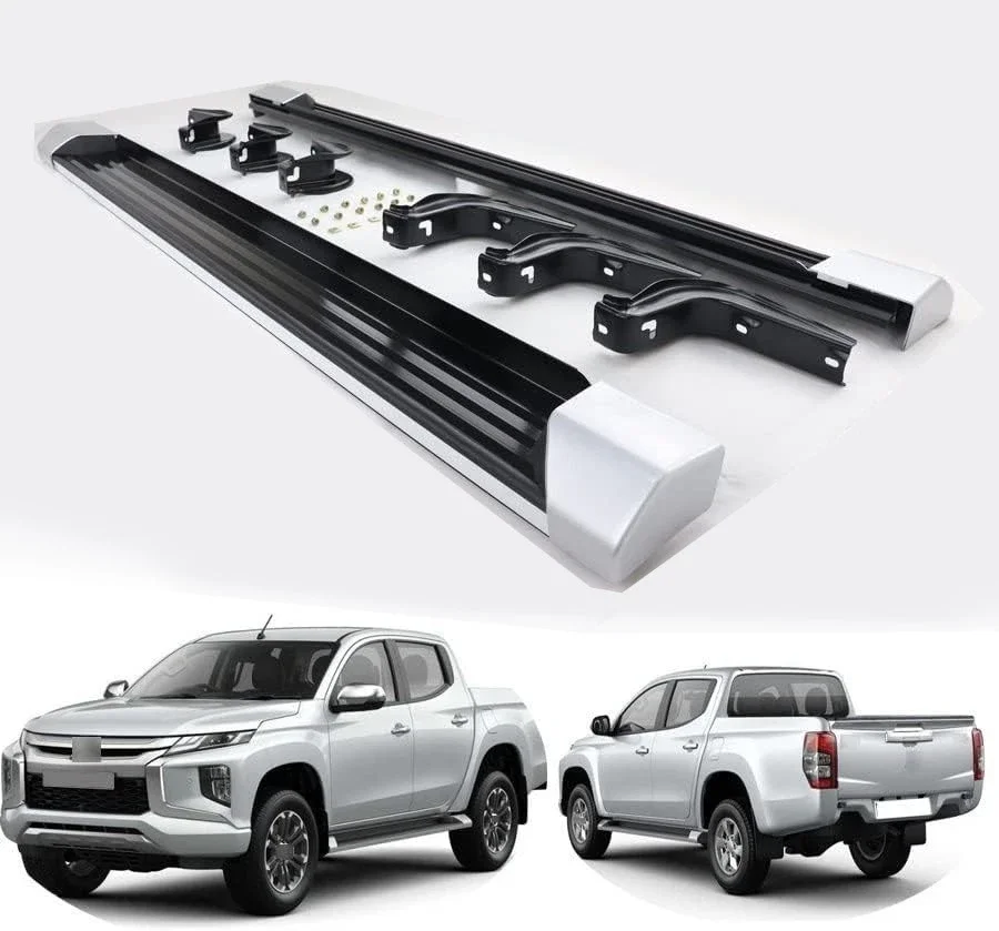 2 قطعة مناسبة لفورد ايفرست 2024 2025 دواسة لوحة الجري ذات الخطوة الجانبية (مع الأقواس) نمط الموضة الفضية المحدثة