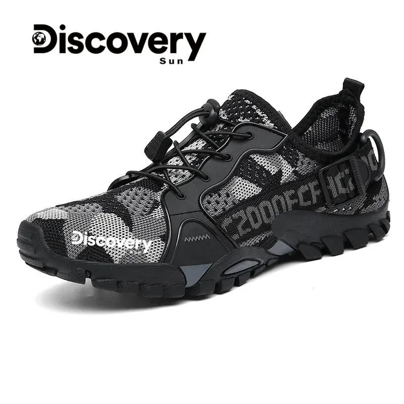 DISCOVERY-SUN Men\'s Sports Shoes High top Breathable Water Shoes Outdoor Anti slip Hiking Shoes Quick drying Beach Shoes