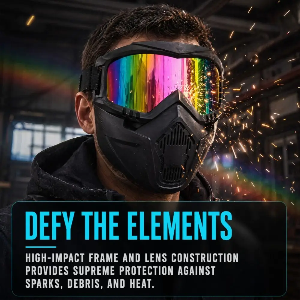 High-Definition Welding Helmet Split design PP Material Welder Shield Large Viewing Area Color Lens Welding Protective Mask