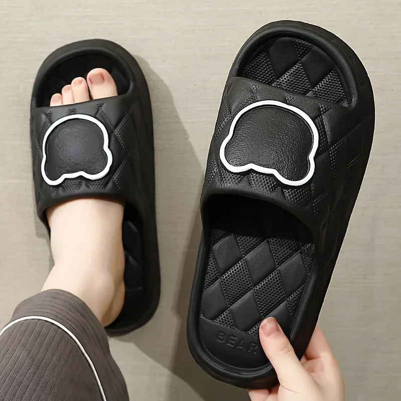 Summer Large‑Size Slide Slippers EU36‑45, Soft Sole Non‑Slip Beach Bath Shower Open‑Toe Slippers Indoor Outdoor Home Shoes
