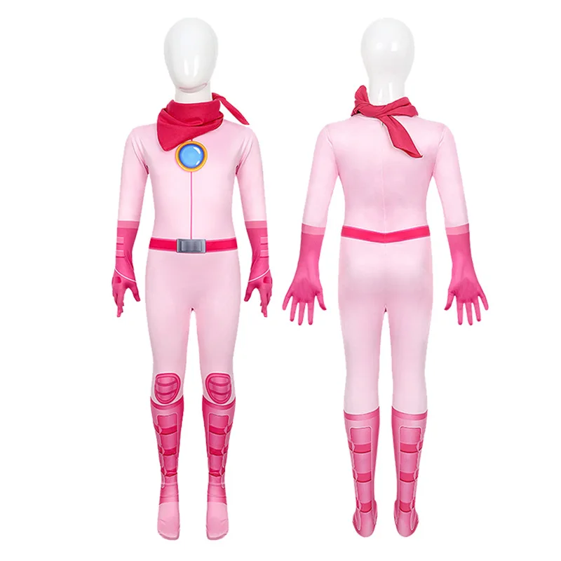 Kinder Erwachsene Prinzessin Becky Pink Bodysuit Mädchen sexy Cosplay Party Pfirsich Kostüm Anime Rollenspiel Overall Halloween Phantasie Zentai