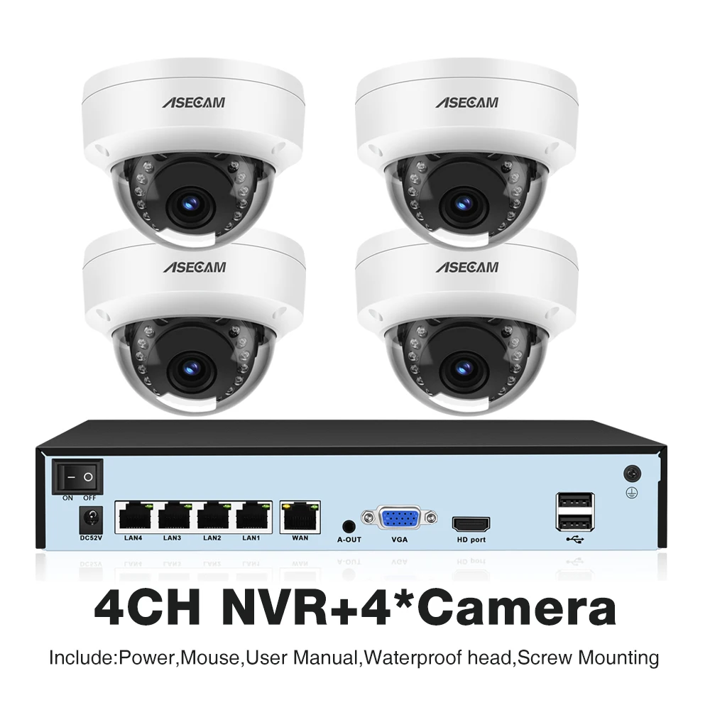 8MP 4K POE NVR Security Camera System