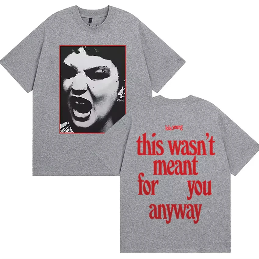 لولا يونغ ألبوم جولة 2025 غطاء الرسومات تي شيرت الرجال النساء موضة المتضخم تي شيرت خمر Harajuku قصيرة الأكمام تي شيرت