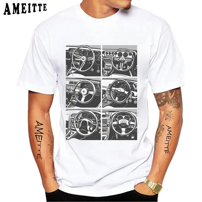 Футболка с коротким рукавом Skyline R34 GTR, модная классическая японская рубашка в стиле ретро, повседневные топы для мальчиков с надписью, белая, на лето