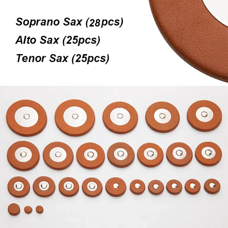 1 Set Sax Pads Universal Saxophone Pads Sax Pads Saxophone Genuine Goat Leather Pads For Alto Tenor Soprano Saxophone