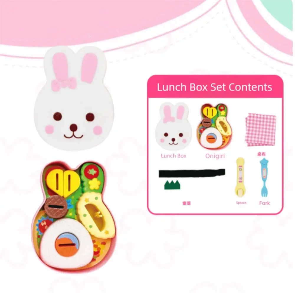 Forma de coelho brinquedo de alimentação de alimentos modelo de simulação fingir jogar lancheira pudim brinquedo educação precoce kawaii jogar casa brinquedos